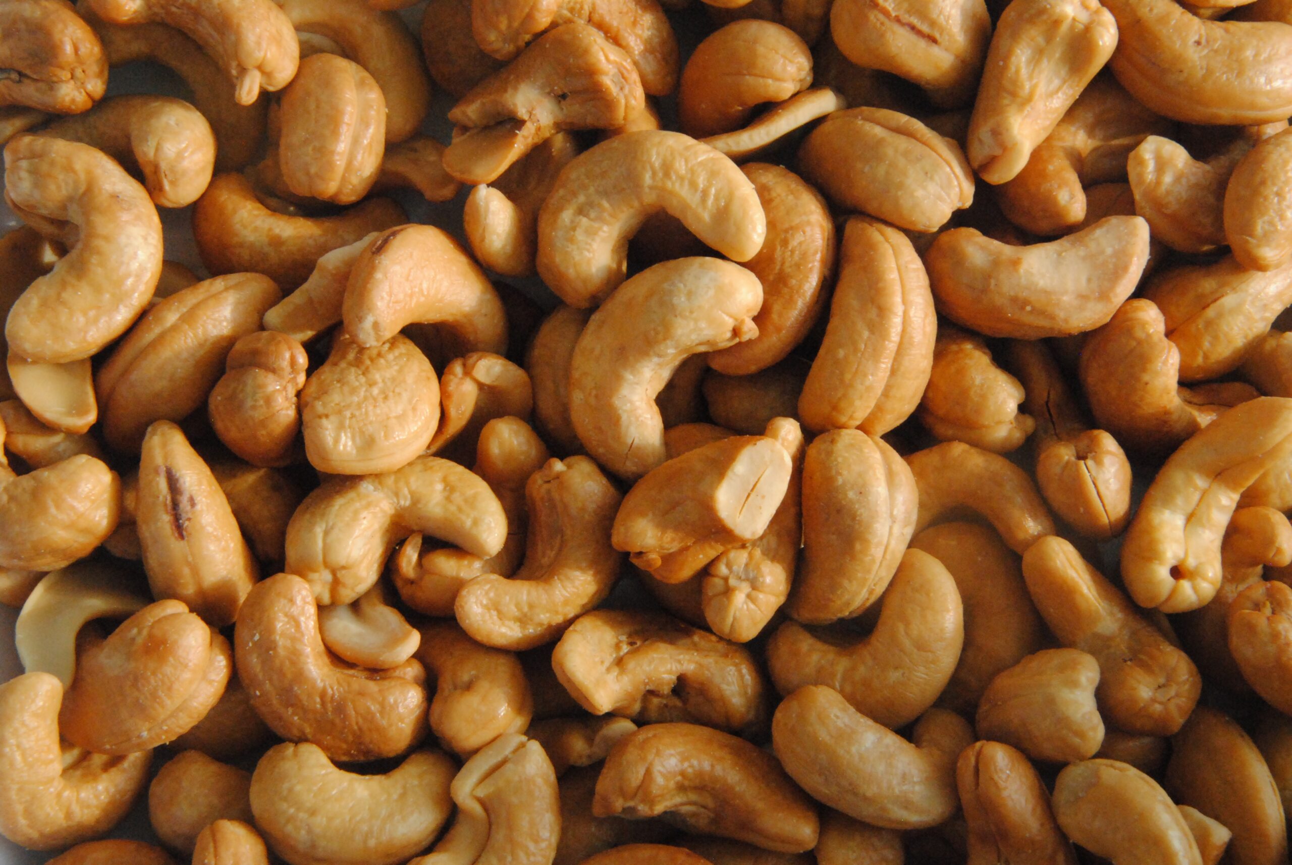 Pile of cashew nuts for wholesale export